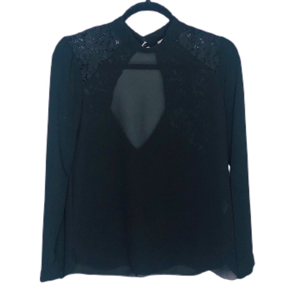 BCNU women’s blouse. Black with lace size medium